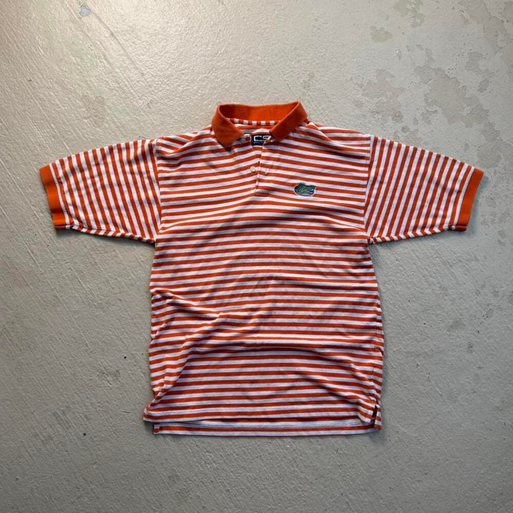 Vintage 90s University Of Florida Gators Men's M  Striped Orange Polo